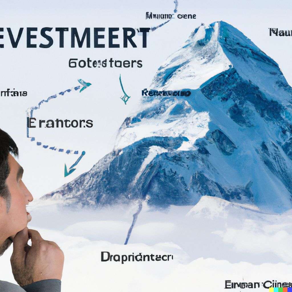 someone gazing at Mount Everest, scientific diagram